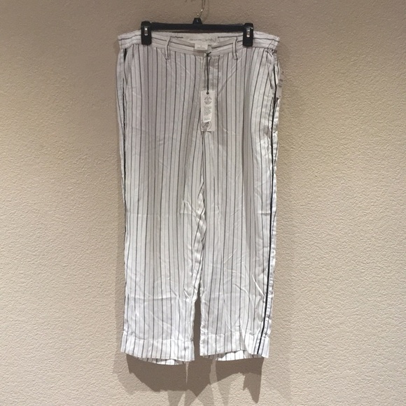 Treasure & Bond Crop Wide Leg Striped Trouser Pant - Picture 3 of 8